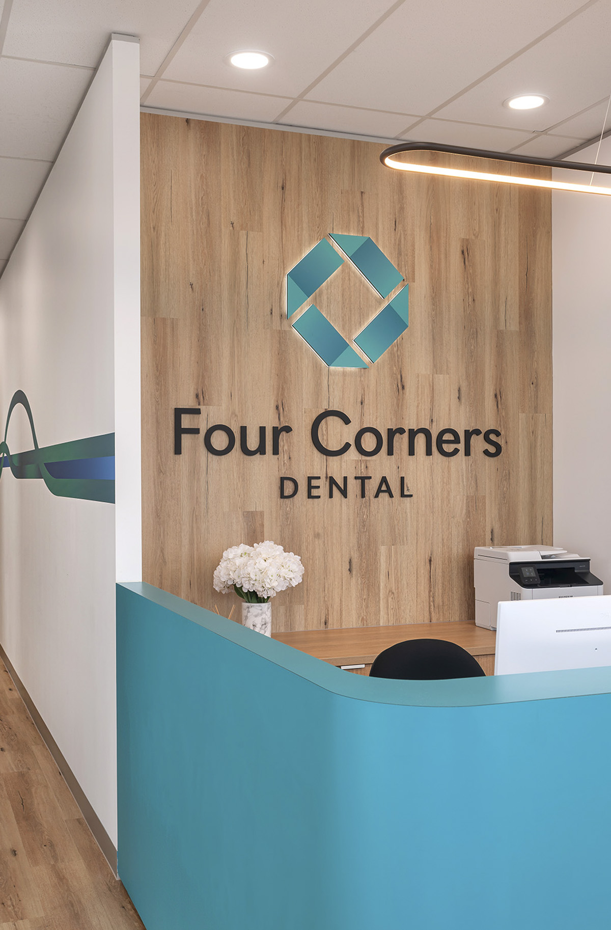 Four Corners Reception Desk | Eagleheart | Dental Fitout Melbourne