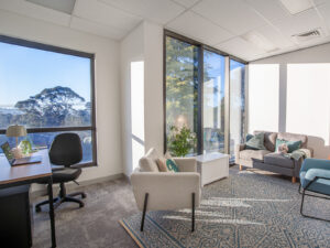 Consult room design with high windows